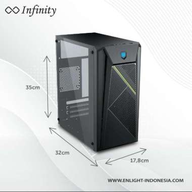 Infinity F07 + PSU 250 Watt | PC Casing | Case Komputer Standard