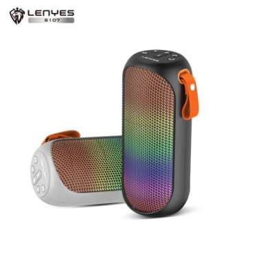 Lenyes S107 speaker bluetooth portable wireless premium tws original Hitam