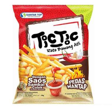 Tictic Crunchy Stick 70gr Rasa Bawang Putih Asli Flavour Rasa Saos Sambal 2x