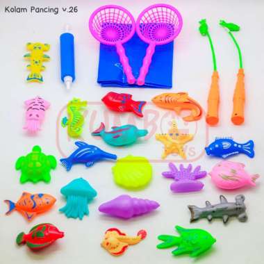 Mainan Pancing Ikan Kolam Pancing Ikan Magnet Anak 26 Pancing Set