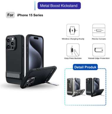 ESR Case iPhone 15 Pro Max 15 Pro Metal Boost Kickstand Casing iPhone 15 Clear