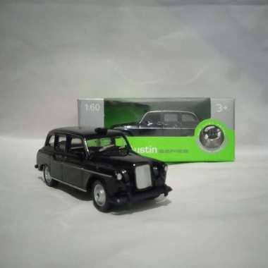 Diecast Mobil Austin hitam Welly Miniatur mobil skala 1:60 mainan anak murah