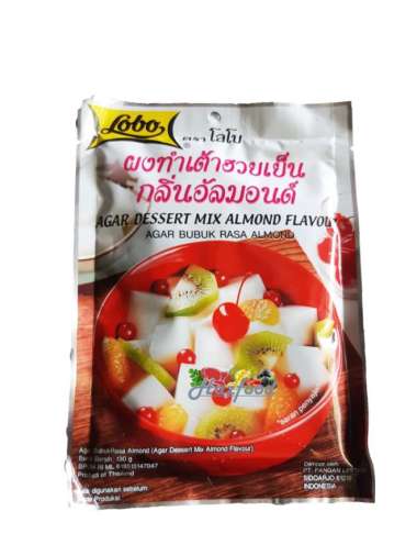 Lobo Agar Dessert Mix Pudding Susu Almond 130gr | Pudding Almond