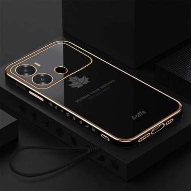 Softcase Maple Terbaru ITEL P40 Casing Elektro Plating Bonus Tali Strap ITELP40 Hitam
