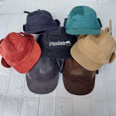 VERISH Topi Cap hat bayi LB9 / Topi camper hat anak / Topi musim dingin anak / Topi bayi Biru tosca