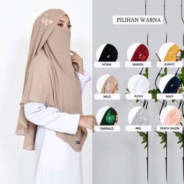 KHIMAR SYARI Mariposa Butterfly Niqab Cadar Jilbab Syari Khimar Jumbo Semua Ukuran Mocca