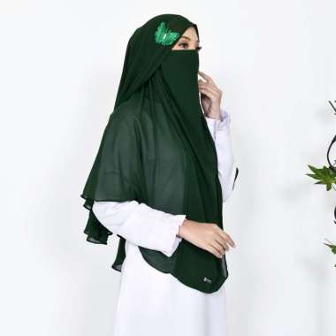 KHIMAR SYARI Mariposa Butterfly Niqab Cadar Jilbab Syari Khimar Jumbo Semua Ukuran Emerald