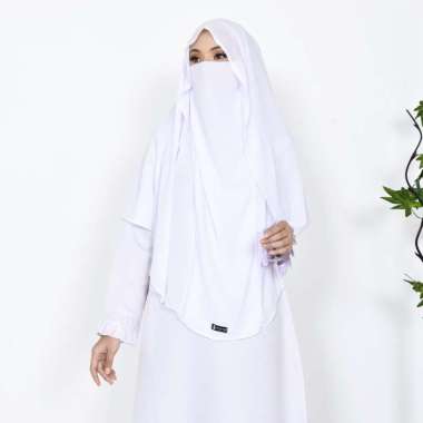 KHIMAR SYARI Mariposa Butterfly Niqab Cadar Jilbab Syari Khimar Jumbo Semua Ukuran Putih