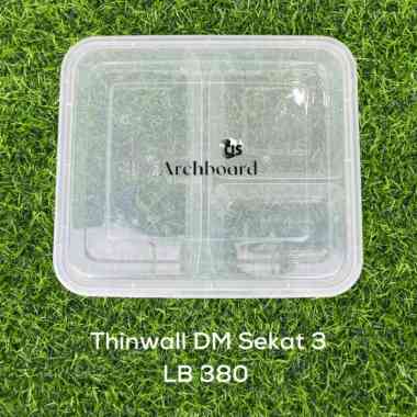Thinwall DM Sekat 3 LB380 / Kotak Makan Bento Sekat Tiga (10 Pcs)