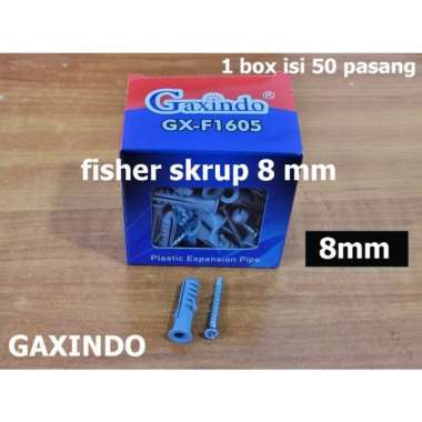 Baut 8mm + Fisher S8 SET Gaxindo GX-F1605 plastik expansion pipe skrup