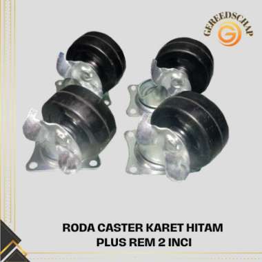 4 pcs Roda Caster Karet Hitam 2 Inci Etalase Troli