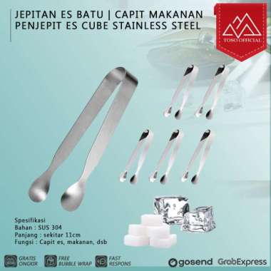 Jepitan Es Batu Capitan Makanan Penjepit Ice Cube Stainless Ice Tong