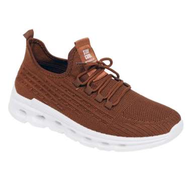 Dr. Kevin Sepatu Sport Pria Men Sneakers Sekolah Flyknit Tali 889-067 Tan 44