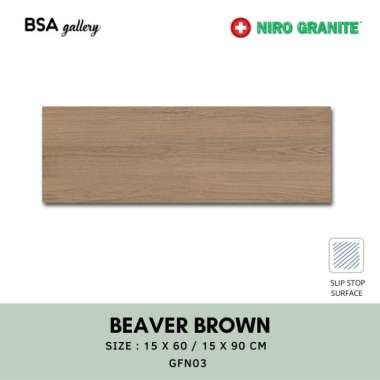 NIRO GRANITE FINEWOOD BEAVER BROWN 15X60 / GRANIT MOTIF KAYU 15X90 15X90