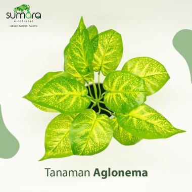 Tanaman Sintetis / Tanaman Artificial Aglonema - Hijau Merah Hijau Muda