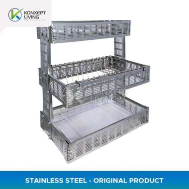 Rak Piring 3 Susun - Stainless Steel