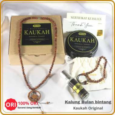 Kalung Kaukah Gantungan Bulan Bintang Untuk Kesehatan Garansi Original Kokka Quraisy Coklat Bulbin