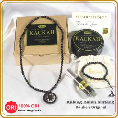 Kalung Kaukah Gantungan Bulan Bintang Untuk Kesehatan Garansi Original Kokka Quraisy Hitam Bulbin
