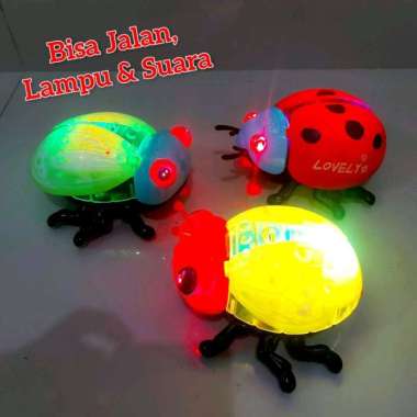 Mainan Kumbang Bisa Jalan Lampu dan Musik - Figur Hewan Baterai Anak