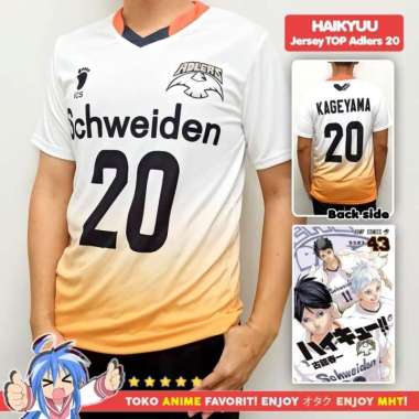 Kostum Anime Cosplay Haikyuu Kaos Atasan Jersey Schweiden Adlers XXXL