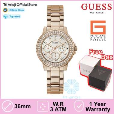 Guess Watches GUESS GW0410L3 Original CROWN JEWEL Jam Tangan Wanita Analog Rose Gold