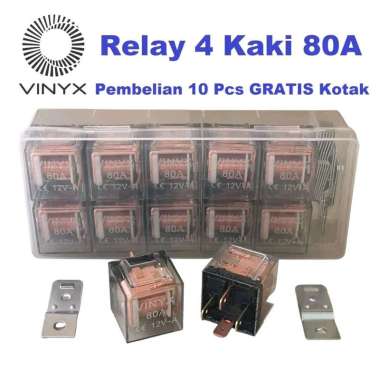 Relay Klakson 4 Kaki 80A 12V // Rilay Rilai Lampu Tembak Sorot LED Alarm Mobil Motor 4 Pin