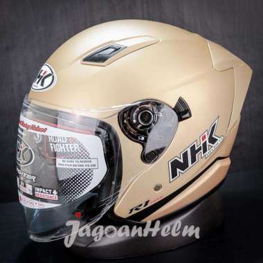 NHK HELM R1 MAX SOLID | GOLD DOFF | DOUBLE VISOR - STANDAR L
