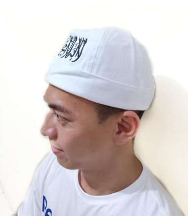 PECI TOPI HIJRAH KOPIAH PECI TAUHID ARAB LAILLAHAIALLAH - PECI TAUHID Putih