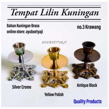 Tempat Lilin Kuningan candle holder Antik Wadah Lilin Antik no 1 Polish Kuning