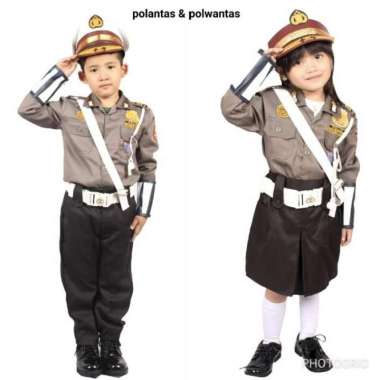 Baju Polisi Anak // Setelan Seragam Polisi Lalu Lintas Anak Cowo Cewe L cewe