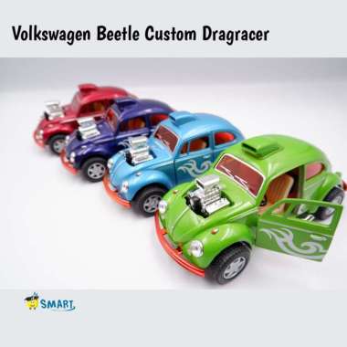 DIECAST KINSMART VOLKSWAGEN BEETLE CUSTOM DRAGRACER, WRANA MERAH