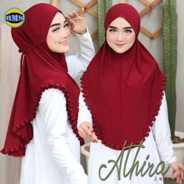 JILBAB KHIMAR BERGO INSTAN ATHIRA REMPEL JERSY / HIJAB INSTAN MAROON