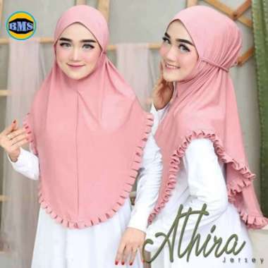 JILBAB KHIMAR BERGO INSTAN ATHIRA REMPEL JERSY / HIJAB INSTAN PINK