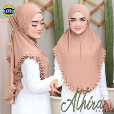 JILBAB KHIMAR BERGO INSTAN ATHIRA REMPEL JERSY / HIJAB INSTAN MOCCA