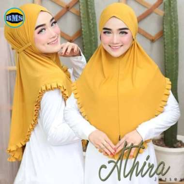 JILBAB KHIMAR BERGO INSTAN ATHIRA REMPEL JERSY / HIJAB INSTAN KUNYIT