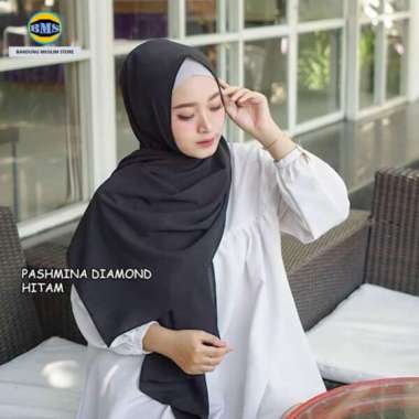 PASHMINA INSTAN SIMPLE NISSA DUSTY JILBAB INSTAN KERUDUNG SYARI HITAM