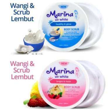 MARINA UV WHITE BODY SCRUB / LULUR 200ML BRIGHT & FRESH