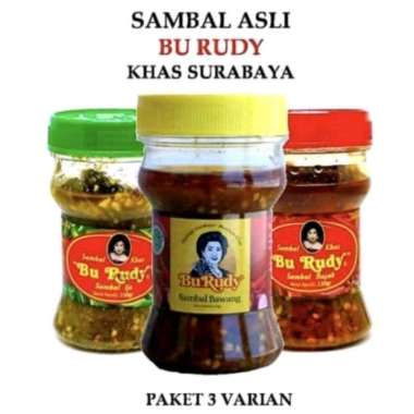 Sambel Bawang. Sambel Bajak. Sambel ijo Bu Rudy Surabaya. Paketan