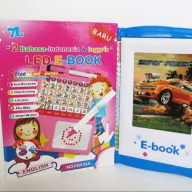 Mainan Edukasi E-Book Led E-Book Buku Pintar Elektronik Untuk Anak