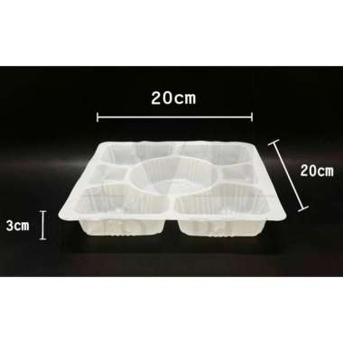 isi50pc MIKA SEKAT 7 plastik bening isi alas dalaman untuk dus box kotak nasi tumpeng 20x20cm sekat7