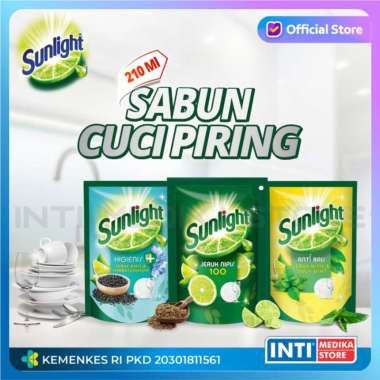 SUNLIGHT - Sabun Cuci Piring 210 ml | Pencuci Piring | Sabun Piring Jeruk Nipis