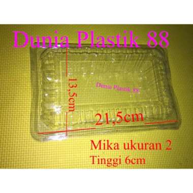 isi 50pcs MIKA uk ukuran 2 box kotak tempat makanan MIKA plastik mika bening tutup lipat besar
