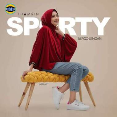 Hijab Instan Bergo Lengan Jumbo Kerudung Tangan Panjang MAROON