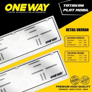 COVER TEMPAT DUDUKAN TATAKAN PLAT MOBIL ONEWAY PREMIUM MIKA SET Plastik Putih