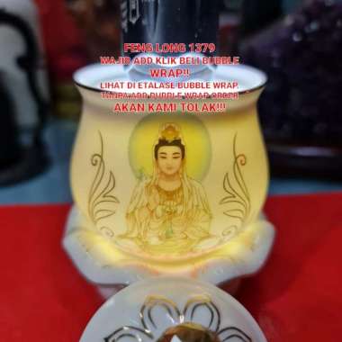 Cangkir Puja Keramik Kristal tembus Cahaya Guan Yin KECIL