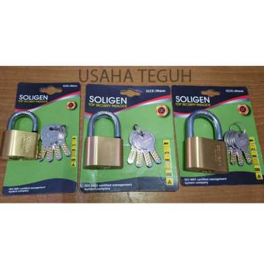 Gembok Kuningan Leher Pendek Soligen 50mm