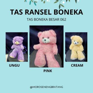 Tas boneka besar BEAR 010 ransel anak TK SD remaja Fashion lucu beruang cream