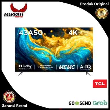 TCL 43A50 LED GOOGLE TV 43 Inch UHD 4K TV TCL 43A50 (RESMI)