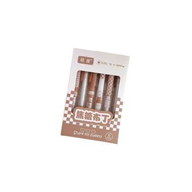 SK-A69 Pulpen ST Set 6IN1 Motif Bunga 0.5MM / Pena Mekanik Alat Tulis Perlengkapan Sekolah / Retract