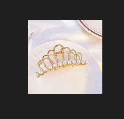 FG Jepit Rambut Butterfly Bentuk Hair Clips Kupu-Kupu Mutiara Vintage Bahan Metal Ukuran Besar Geome